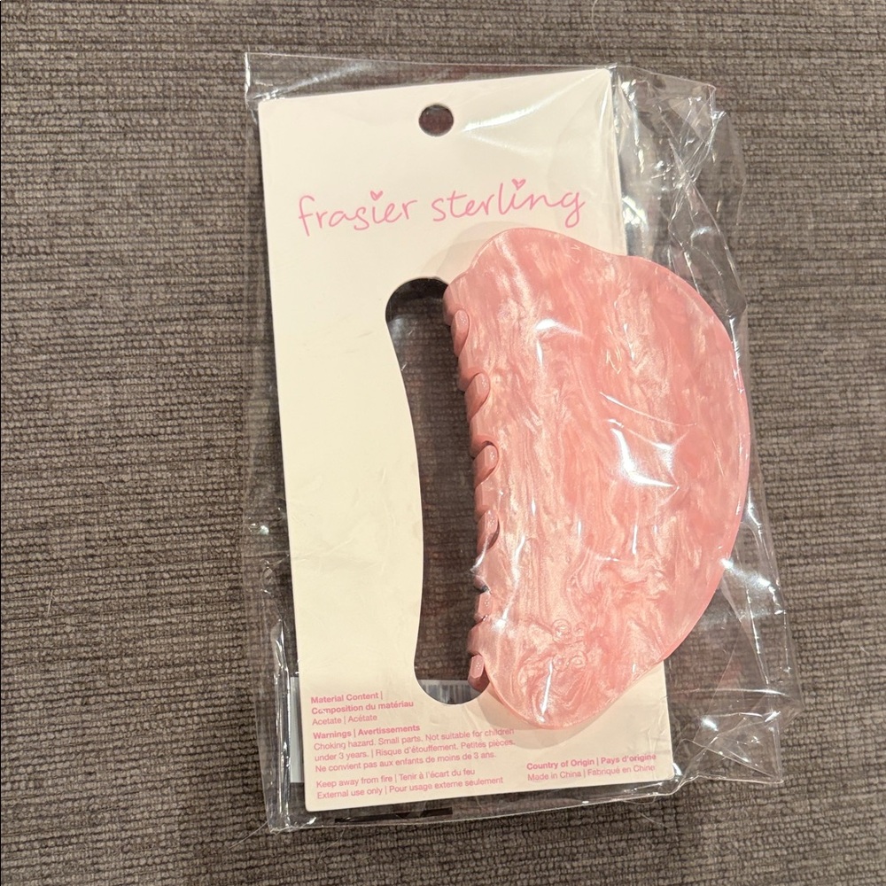Pink Marbled Claw Hair Clip